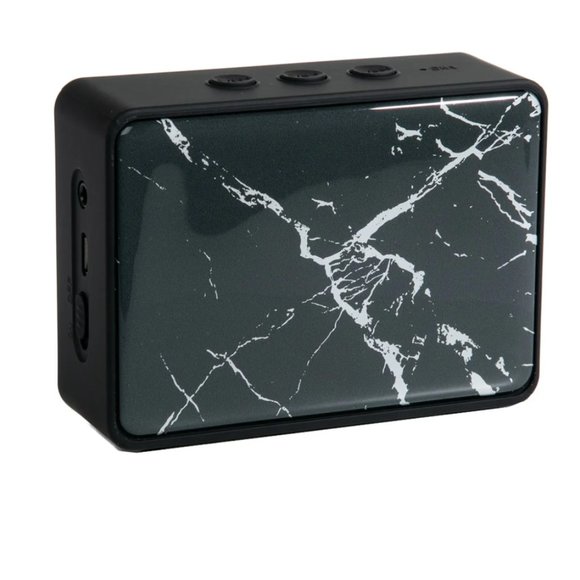 NEW Mini Phone Speaker Black or White Abstract Print Bluetooth Speaker Boxan… - Picture 4 of 14